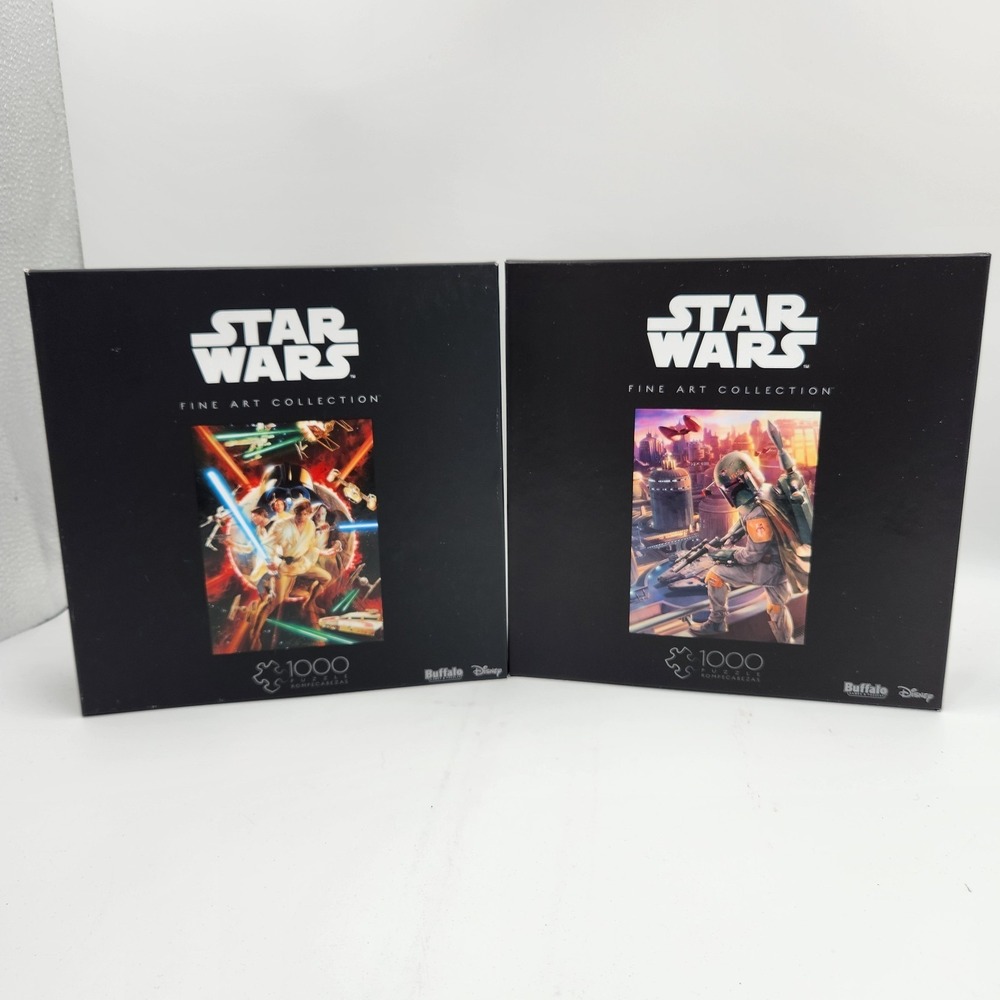Star Wars Fine Art Collection Jigsaw Puzzles Lot of 2‎ Luke Skywalker Boba Fett